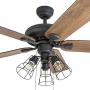 Prominence Home 50581-01 Lincoln Woods Farmhouse Ceiling Fan, 52'', Barnwood/Tumbleweed, Aged Bronze