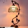 Tiffany Lamps White Stained Glass Crystal Style Table Desk Reading Light Style Shade W8H20 Inch WERFACTORY Lamps Parent Friend Lover Living Room Bedroom Bookcase Dresser Coffee Bar Gifts