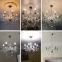 Beirio Modern Contemporary Elegant K9 Crystal Glass Chandelier Luxurious 6 Lights Pendant Ceiling Lighting Fixture for Living Room Bedroom and Dining Rome Chrome Easy to Install (21.7× 19.7 inch)