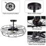 Depuley 5-Light Industrial Vintage Ceiling Light, Semi Flush Mount Metal Cage Ceiling Light Fixture-Matte Black Close to Ceiling Light Hanging Lighting for Foyer, Bedroom, Farmhouse