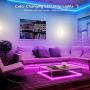 LED Strip Lights Music Sync Color Changing RGB LED Light Strip 16.4ft SMD5050 Waterproof 20-Key Remote + Sensitive Built-in Mic Led Lights for Bedroom Room Party