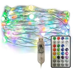 Vanthylit Fairy Lights USB Plug in String Lights with 100 RGB Led Christmas Lights Fairy String Lights for Party Wedding Festival Bedroom Dorm Table Decoration