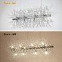 Ganeed Chandeliers Firework,12-Light LED Pendant Lighting,Modern Crystal Stainless Steel Hanging Light Fixture for Dinner Table Bedroom Living Room Porch L 36.5''(Chrome)