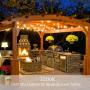 Newpow Outdoor String Lights 100ft with 60+3 (Spare) Dimmable Shatterproof Waterproof LED G40 Globe Bulbs - Clear Plastic, 1W 60LM 2200K Warm Glow for Indoor/Outdoor Decoration and Lighting