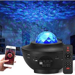 Night Light Projector Ocean Wave Projector Star Projector Night Light Projector with Bluetooth Music Speaker for Baby Kids Bedroom/Game Rooms/Home Theatre/Night Light Ambiance