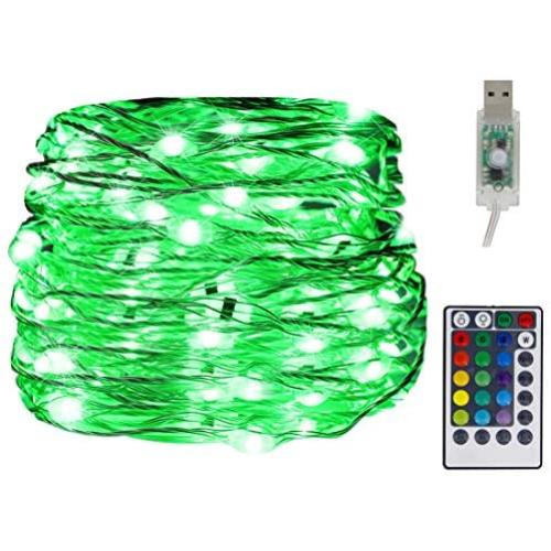 Twinkle Star USB Fairy String Lights, 33Ft 100 LED Waterproof 16 Colors Changing Sliver Wire Lights with 4 Lighting Modes Remote Control for Craft Bedroom Ceiling Halloween Christmas Decoration