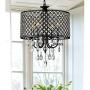 Round Crystal Chandelier Ceiling Fixture for Dining Room, Living Room,Antique Black 4-Light Round Crystal Chandelier Ceiling Fixture for Dining Room, Living Room,Antique Black 4-Light