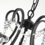 Modern Crystal Chandeliers with 5 Lights Pendant Light with Crystal Drops,Ceiling Light Fixture for Dining Room, Bedroom, Living Room (Black)