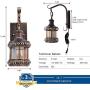 Retro Wall Light Fixtures, 2-in-1 Antique Bronze Vintage Wall Lighting Hardwired Plug in Industrial Lantern Retro Lamp Metal Wall Sconce for Bedside Bedroom Home Dining Room(2 Pack)