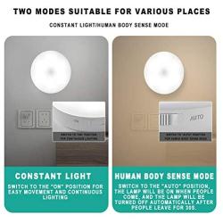 Rechargeable LED Night Light Sensor Lamp Mini Auto On/Off White Night-Light for Bedroom Bathroom Kitchen Hallway Stairs 3M Adhesive Fixed Base Wall