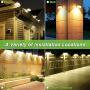 Solar Gutter Lights, Newest 9 LED Outdoor Fence Light Waterproof Wall Lamps for Garden Patio Driveway Deck Stairs (Yellow Light, Pack of 6)