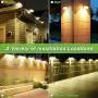 Solar Gutter Lights, Newest 9 LED Outdoor Fence Light Waterproof Wall Lamps for Garden Patio Driveway Deck Stairs (Yellow Light, Pack of 6)