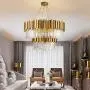 Modern Double Layer Crystal Chandelier,10-Lights Wrought Iron Plating Pendant Light Fixture,Round Luxury Chandelier,E12 Ceiling Light for Dining Room