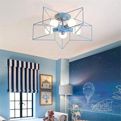 KWOKING Lighting 5 Lights Creative Flush Mount Ceiling Light Minimalist Industrial Star Ceiling Light Fixture Modern Decoration for Children Room, Hallway,Living Room Blue