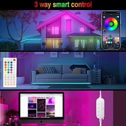 Tenmiro Led Strip Lights, Music Sync Color Changing Led Light Strips with App Control and 44key Remote Led Tape Lights Led Lights for Room, Bedroom, Party, Home Decoration