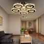 TongLan Modern Crystal Ceiling Light Fixture Flush Mount Pendant Chandelier Lighting 5 Rings Round LED Ceiling Lamp for Living Room Bedroom Kitchen (Warm White)