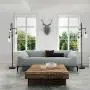 Stepeak Minimalist Glass Floor Lamp, 3 Heads Industrial Pole Standing Lighting Tall Reading Task Light for Living Room Bedroom Office Dormitory Office Cafe, 163cm/64inches