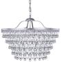 Wellmet 20 Inch Crystal Chandeliers, 6 Lights 5 Tiers Crystal Light, Adjustable Ceiling Pendant Lights, Modern Hanging Chandelier Lighting Fixture for Dining Room, Bedroom, Hallway, Bar, Kitchen, Bath