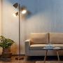 Tangkula 3-Light Floor Lamp, 64” Mid Century Modern 3 Light Tree, Standing Tall Pole Lamp with 3 LED Bulbs and Adjustable Heads, Reading Light for Living Room & Bedroom, 360 Lighting (Antique Brass)