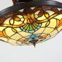 APBEAMLighting Tiffany Ceiling Fan Light Retro LED Dimmable Fandelier Retractable Reverse Blades with Remote Control for Bedroom Dining Room 36 Inches