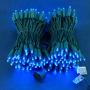 Blue Wide Angle LED Christmas Lights, 66 Ft 200 LED UL Certified Commercial Grade 5mm Holiday String Light, End to End Connectable Indoor & Outdoor Green Wire Lights Set (Blue)