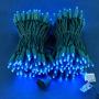 Blue Wide Angle LED Christmas Lights, 66 Ft 200 LED UL Certified Commercial Grade 5mm Holiday String Light, End to End Connectable Indoor & Outdoor Green Wire Lights Set (Blue)