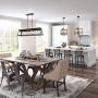 DANXU Industrial 5 Lights Kitchen Island Lighting Dining Room Linear Chandelier