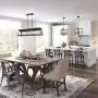 DANXU Industrial 5 Lights Kitchen Island Lighting Dining Room Linear Chandelier