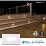 LEONLITE 120V Dimmable LED Step Lights, 3000K Warm White, Indoor & Outdoor, High CRI 90, ETL Certified, White, Pack of 3