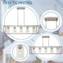 VINLUZ Contemporary Chandeliers Brushed Nickel 5 Light Modern Vintage Dining Room Lighting Fixtures Hanging, Kitchen Island Linear Pendant Lights Farmhouse Flush Mount Ceiling Light with Glass Shade