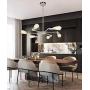 BAODEN 6 Lights Fixture Modern Sputnik Chandelier Brushed Nickel Mid Century Pendant Light Semi Flush Mount Hanging Lamps for Dining Bedroom Kitchen Lighting