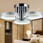 3 Lights LED Acrylic Chandelier;Pendant Light with Silver Shade; Ceiling Light Fixture for Dining Room, Bedroom, Living Room