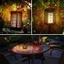 Urvoix Solar Torch Light with Flickering Flame - 4 Pack Waterproof Solar Flame Lights Outdoor with Ground Stakes, Solar Lantern with Hanging Clip Chains for Landscape Garden Pathway
