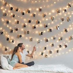 Photo Clip String Light - 33Ft 100LED Fairy Lights with Clips for Pictures, Photo Lights with 50 Clear Clips for Dorm Bedroom Wall/Wedding Décor