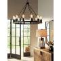 Lacey Black Wagon Wheel Chandelier 28'' Wide Modern Industrial Rustic Open Round Frame LED 12-Light Fixture for Dining Room House Island Entryway Bedroom Living Room - Franklin Iron Works