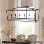 JONATHAN Y JYL7439A Pagoda Lantern Dimmable Adjustable Metal LED Pendant, Classic, Traditional for Dining, Living Room, Kitchen, 49'' 6-Bulb, Oil Rubbed Bronze