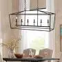 JONATHAN Y JYL7439A Pagoda Lantern Dimmable Adjustable Metal LED Pendant, Classic, Traditional for Dining, Living Room, Kitchen, 49'' 6-Bulb, Oil Rubbed Bronze