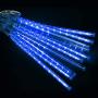 Meteor Shower Christmas Icicle Lights Outdoor, 11.8 Inches 10 Tubes 240 Led Snowfall Lights Connectable, Waterproof Hanging Falling Rain Lights for Tree Bushes Holiday Christmas Decorations, Blue