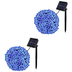 Baimo 2 Pack 33ft Solar String Lights, 100 LED 8 Modes Waterproof Fairy Lights for Garden, Tree, Yard, Christmas, Wedding, Party Outdoor Indoor (Blue)