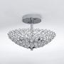 POPILION Modern Design Stainless Steel 2 Light Ceiling Flush Mount Crystal Chandelier Lighting,Crystal Ceiling Light Fixture Suitable for Bedroom, Living Room