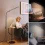 Floor Lamp, Floor Lamp for Living Room Bedrooms, Ebest Torchiere Floor Lamp, LED Reading Floor Lamp with Dimmer (Metallic Black)