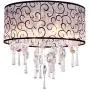 DINGGU Luxury Drum 4 Lights Flush Mounted Crystal Ceiling Lamp, Modern Chandelier Pendant Light Fixtures for Bedroom DINGGU Luxury Drum 4 Lights Flush Mounted Crystal Ceiling Lamp, Modern Chandelier Pendant Light Fixtures for Bedroom