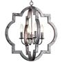 Maxax Rustic Metal Chandelier 4 Lights Ceiling Hanging Light Fixture for Indoor Kitchen Island Dining Living Room Farmhouse,Antique Silver&Black Finish