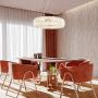 SILJOY Luxury Round Crystal Chandelier Gold Circular Ring Pendant Ceiling Light Fixture for Dining Room Living Room Bedroom 8 Light