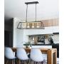 WOXXX Black Farmhouse Kitchen Island Lighting Modern Chandelier Industrial Ceiling Light Fixtures for Dining Room Living Room Foyer Bar Restaurant (4-Light)