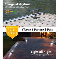 Solar Driveway Lights, APONUO Solar Dock Lights Outdoor Driveway Lighting IP67 Waterproof Outdoor Boat Dock Lamp for Driveway Stair Pathway Deck Cool White （8 Packs）