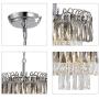 Q&S Crystal Chandelier Lighting, Modern Chrome Chandeliers, K9 Crystal Smoky+Clear, 4 Lights Pendant Light Ceiling Light Fixture For Dining Room, Living Room, Kitchen Island,W17.1''.