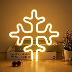 Snowflake LED Neon Sign - Warm Color LED Neon Light with Battery/USB Operated Neon Sign Wall Decor for Bedroom, Thanksgiving, Christmas, Wedding, Birthday Party Decor