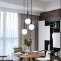 Modo Lighting Modern Pendant Lighting, Paking Finish with Globe Matte Glass Lampshade (Black)