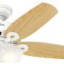 Hunter Builder Indoor Ceiling Fan with LED Light and Pull Chain Control, 42'', White / Light O